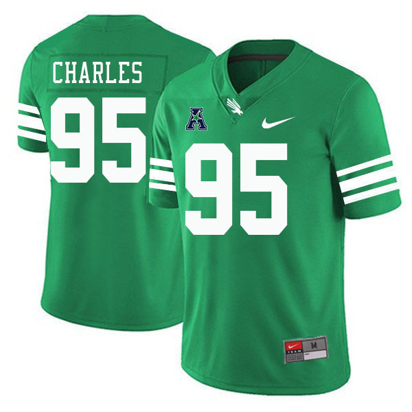 #95 Breylon Charles North Texas Mean Green College Football Jerseys Stitched-Green